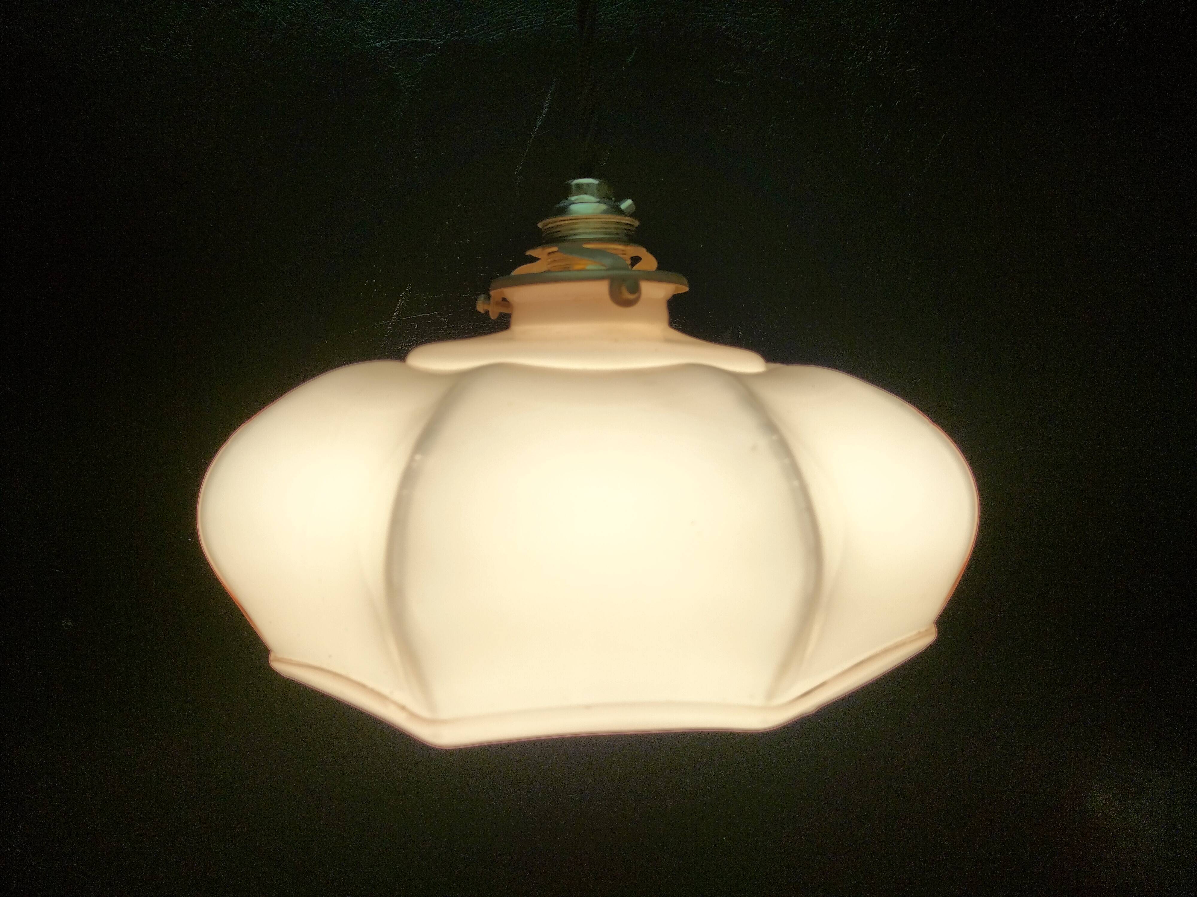 Pink opaline pendant light