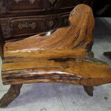 Asia 20th century: bench made of olive wood and driftwood
