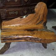 Asia 20th century: bench made of olive wood and driftwood
