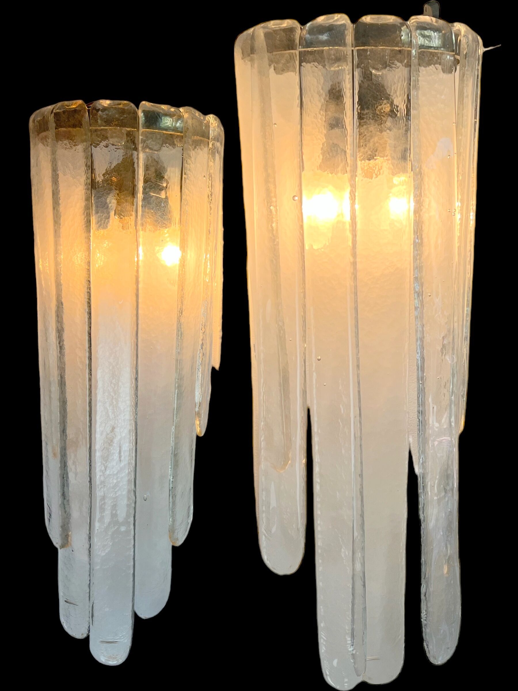 Pair of sconces " called murano waterfall " by carlo nason for mazzega