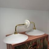 White opaline wall lights