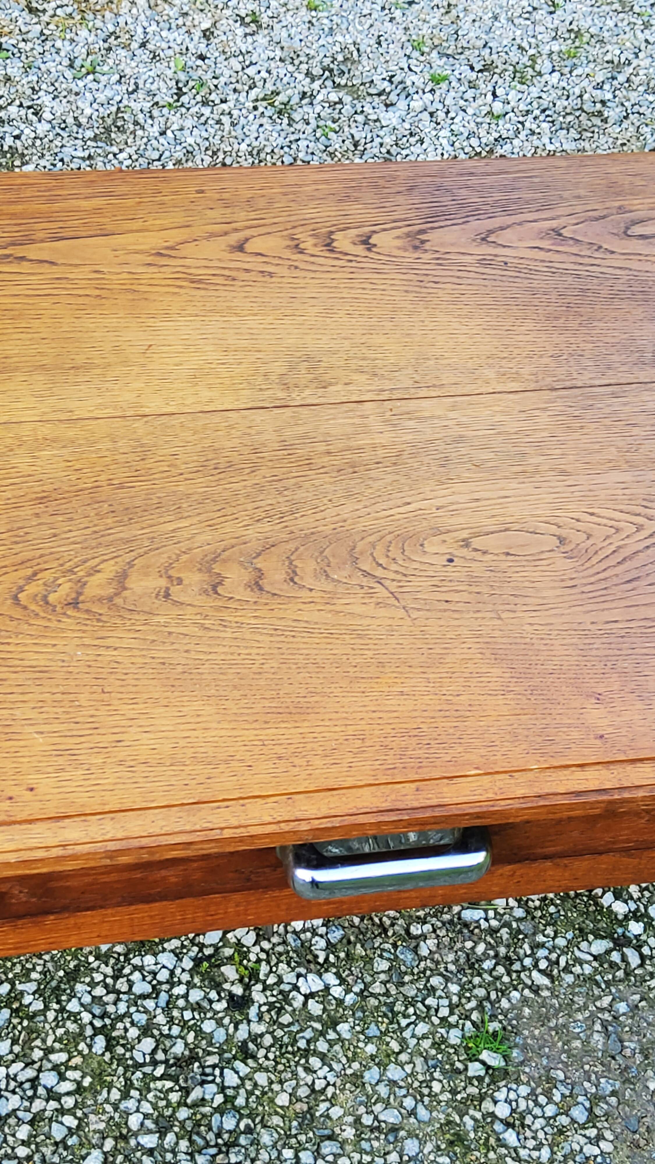 Oak writing table with spindle legs, early 20th century