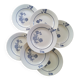 Assiettes plates anciennes St Amand, roses bleues