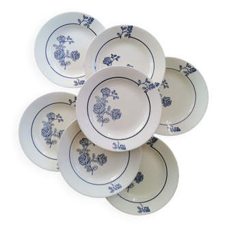 Old St Amand flat plates, blue roses