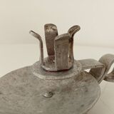 Vintage zinc hand candle holder