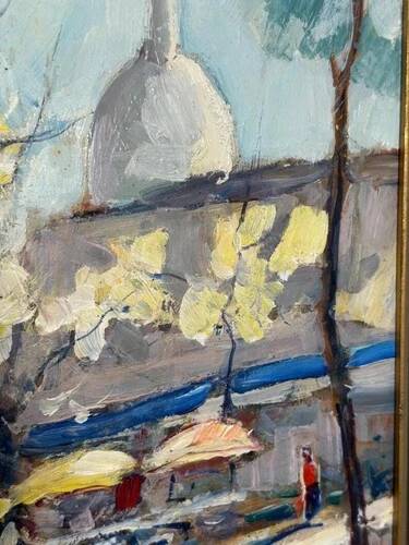 Swedish Oil on Panel "Lakerstationen” by L. Knut Norman Vintage & Framed 46×38cm
