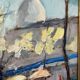 Swedish Oil on Panel "Lakerstationen” by L. Knut Norman Vintage & Framed 46×38cm