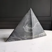 Geometric ceramic vase, mixed clay in IKEBANA & brutalist style