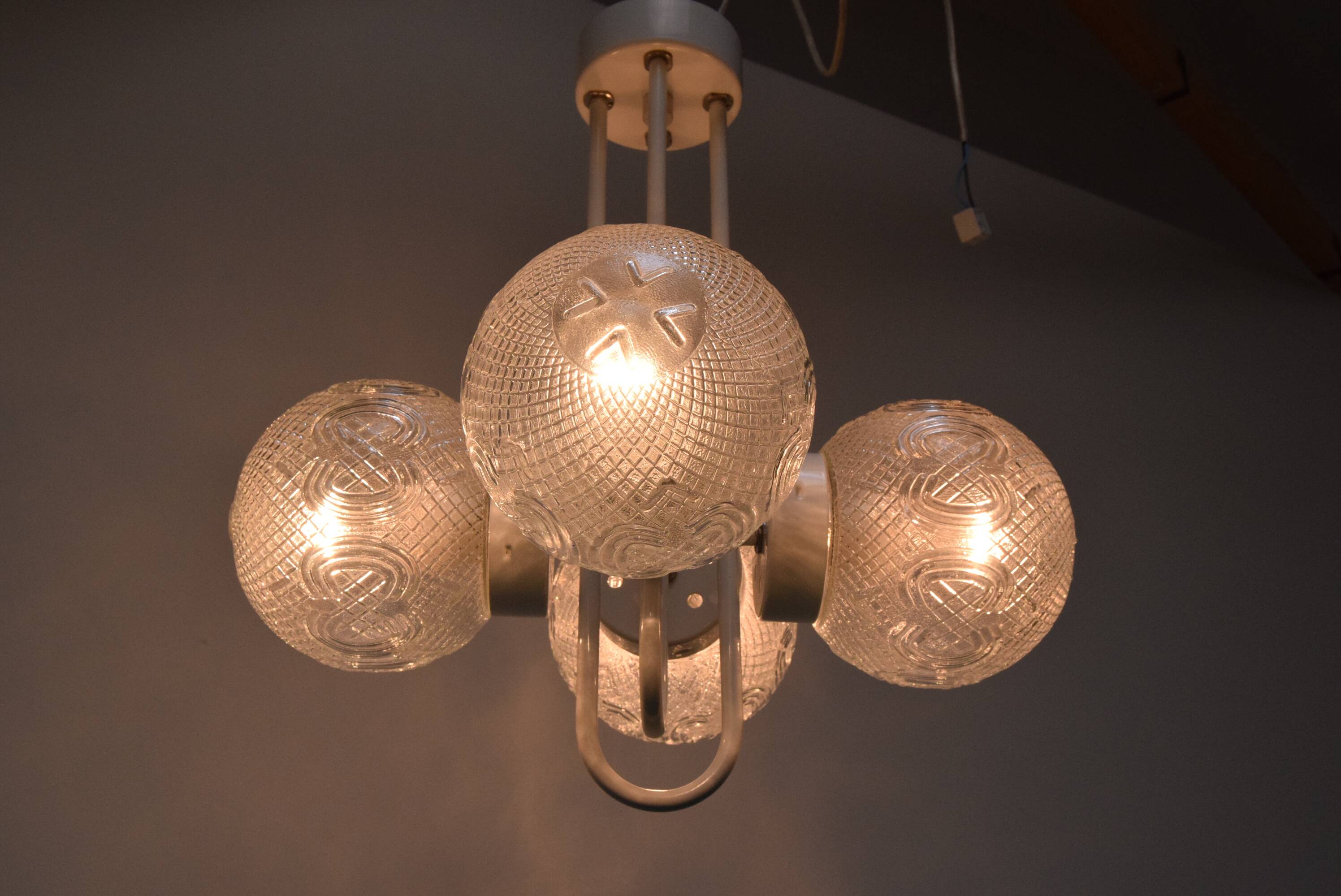 Mid-century Designed Chandelier by Jilove u Decina, 1970's.