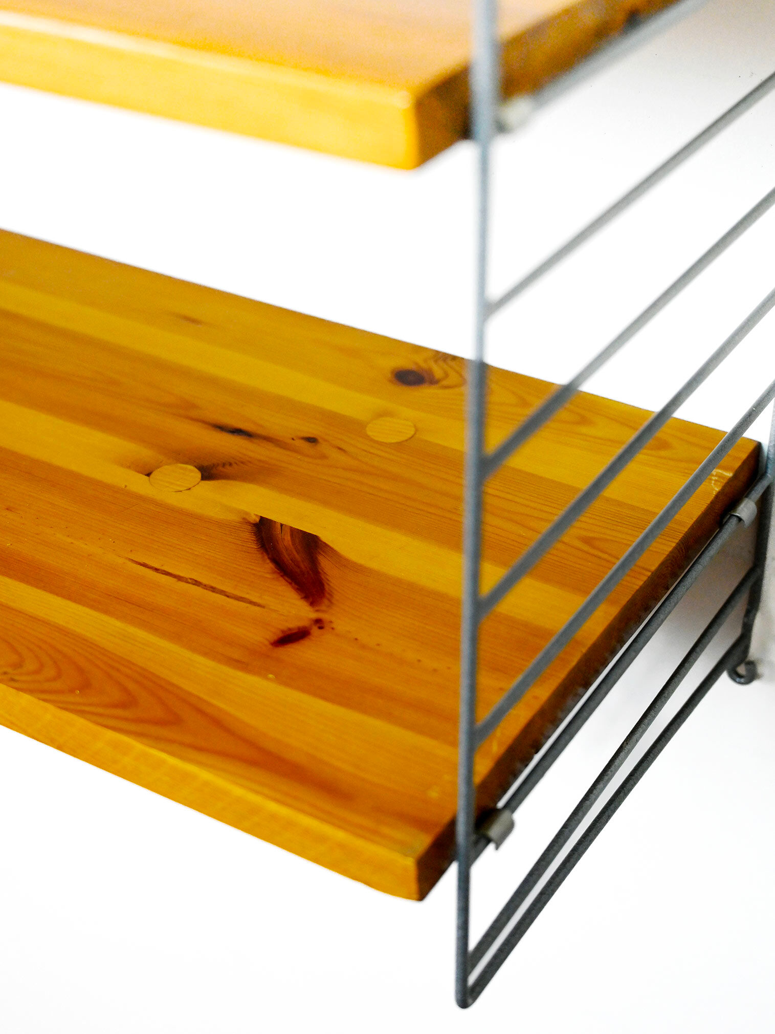 Swedish pine and metal shelf