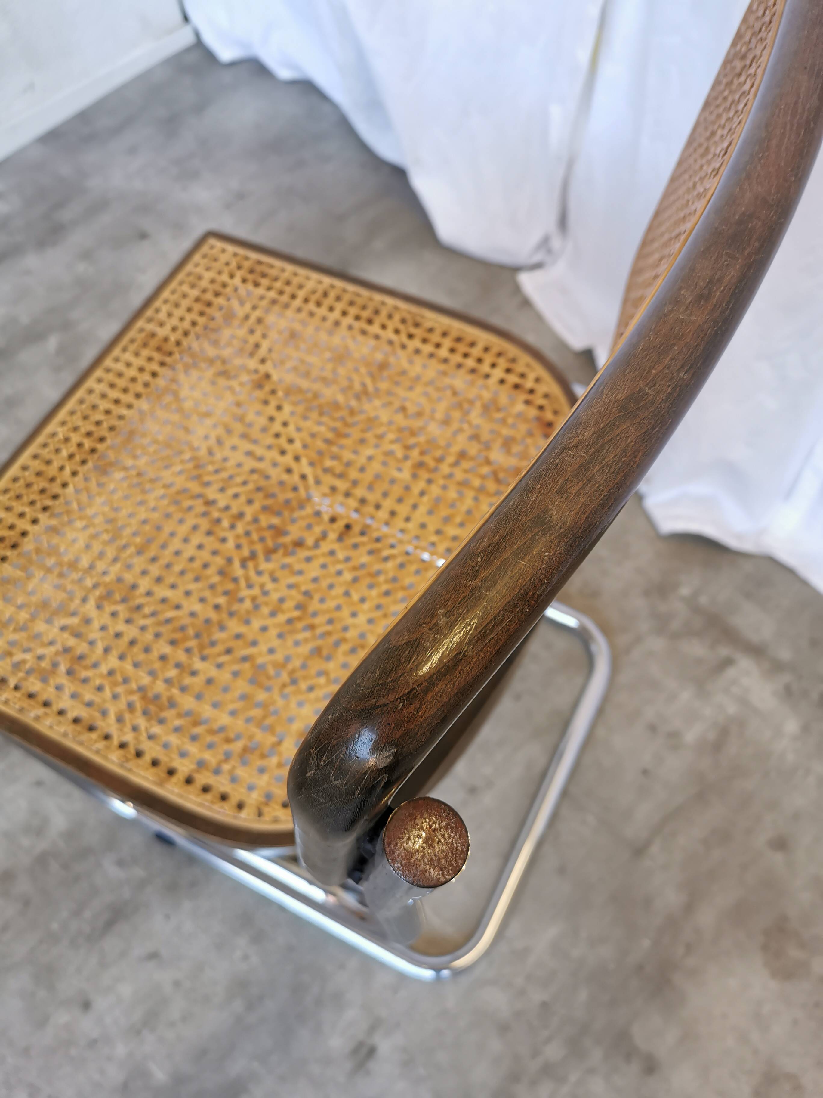 Vintage Cesca Cane Chair: 1970s Italian Mid-Century Modern Dining Office Ch