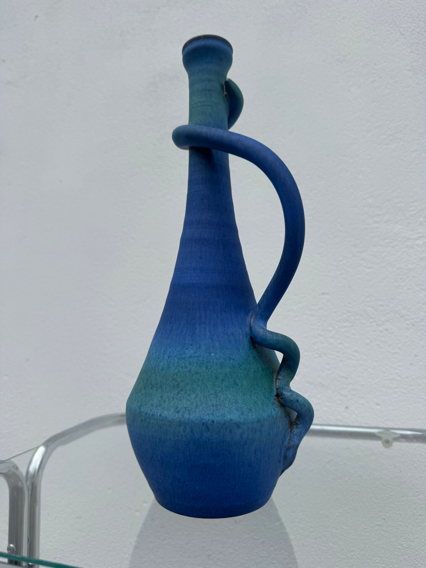Vintage blue gradient ceramic vase