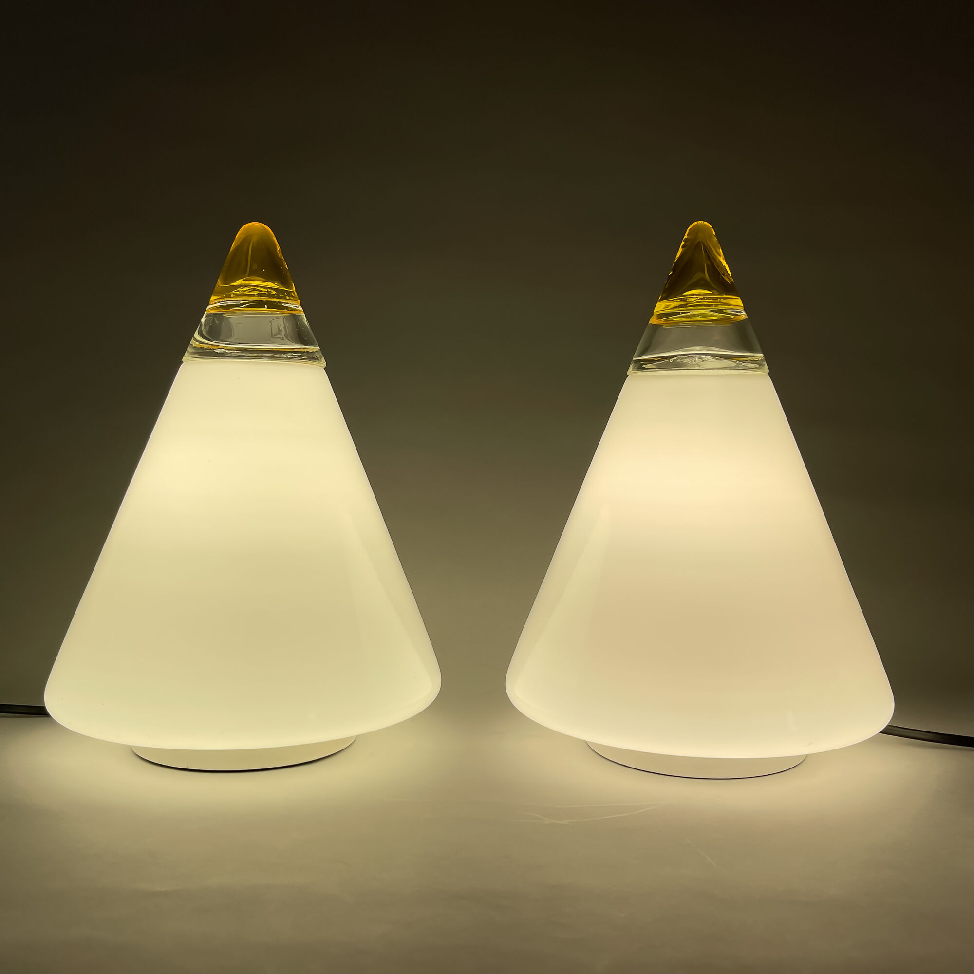Pair of Vetri Murano table lamps by Giusto Toso, 1970's