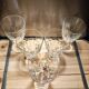 5 antique wine glasses with cut sides