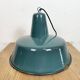 Large Industrial Petrol Enamel Factory Pendant Lamp, 1960s