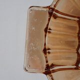 Fruit bowl - small salad bowl - iridescent pink/orange glass bowl