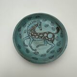 Set of Three Glazed Ceramic Bowls with Mythological Decoration, Pieces