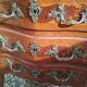 Commode marqueterie plateau marbre style louis xv
