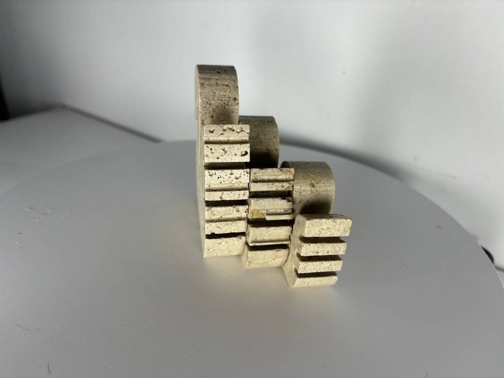 Swans Enzo Mari travertine for Fratelli Mannelli, Italy, 1970.