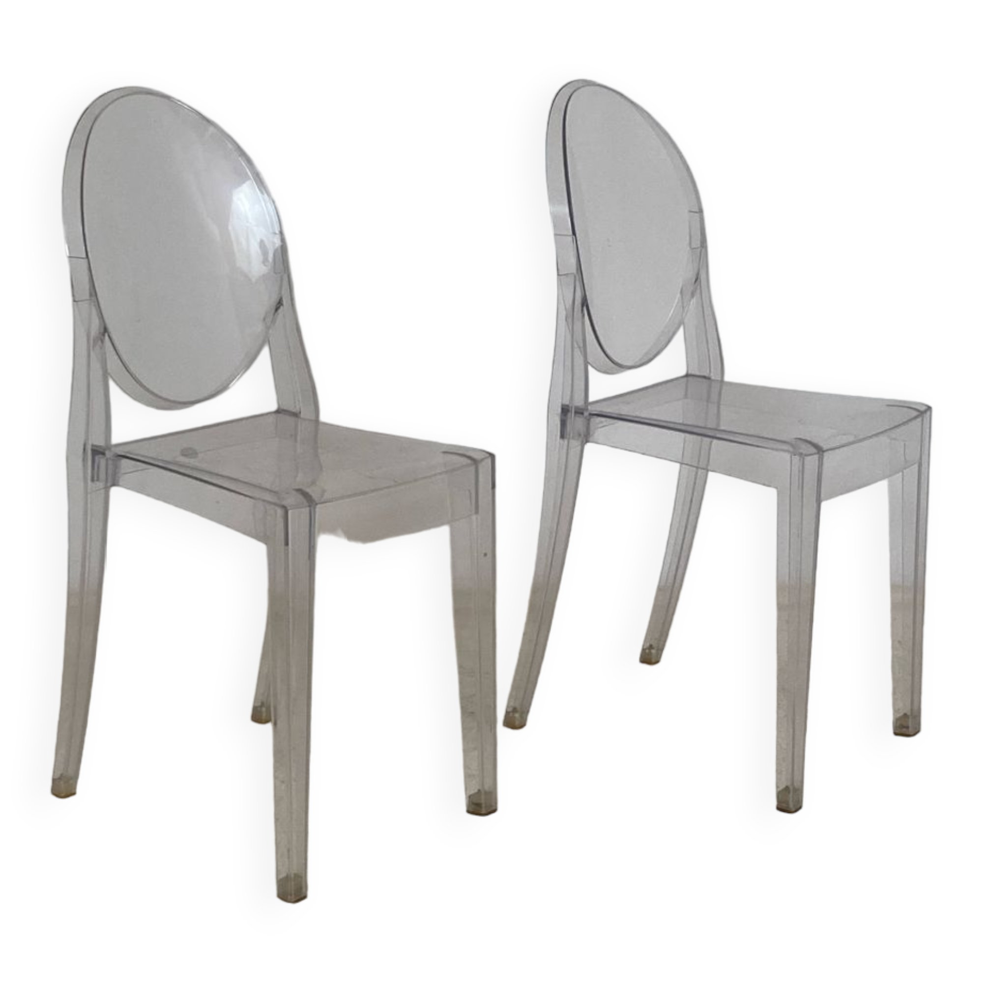 Pair of Victoria Ghost chairs by Philippe Starck Kartell edition