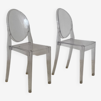 Paire de chaises Victoria Ghost par Philippe Starck édition Kartell