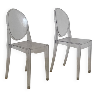 Paire de chaises Victoria Ghost par Philippe Starck édition Kartell