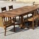 Set table and 4 chairs in walnut 1940