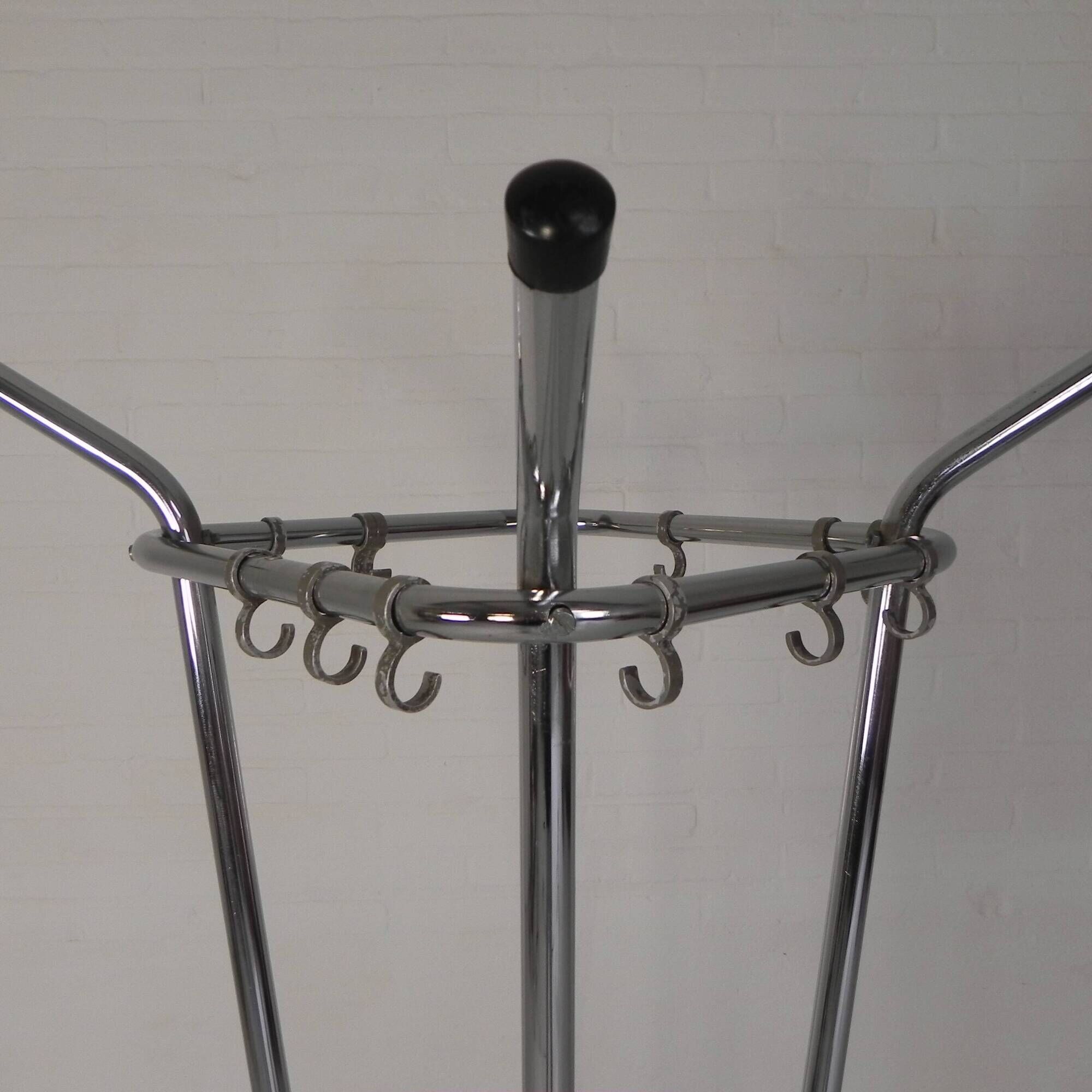 Freestanding Tubax coat rack with 4 tubes and 12 hooks, 1950s