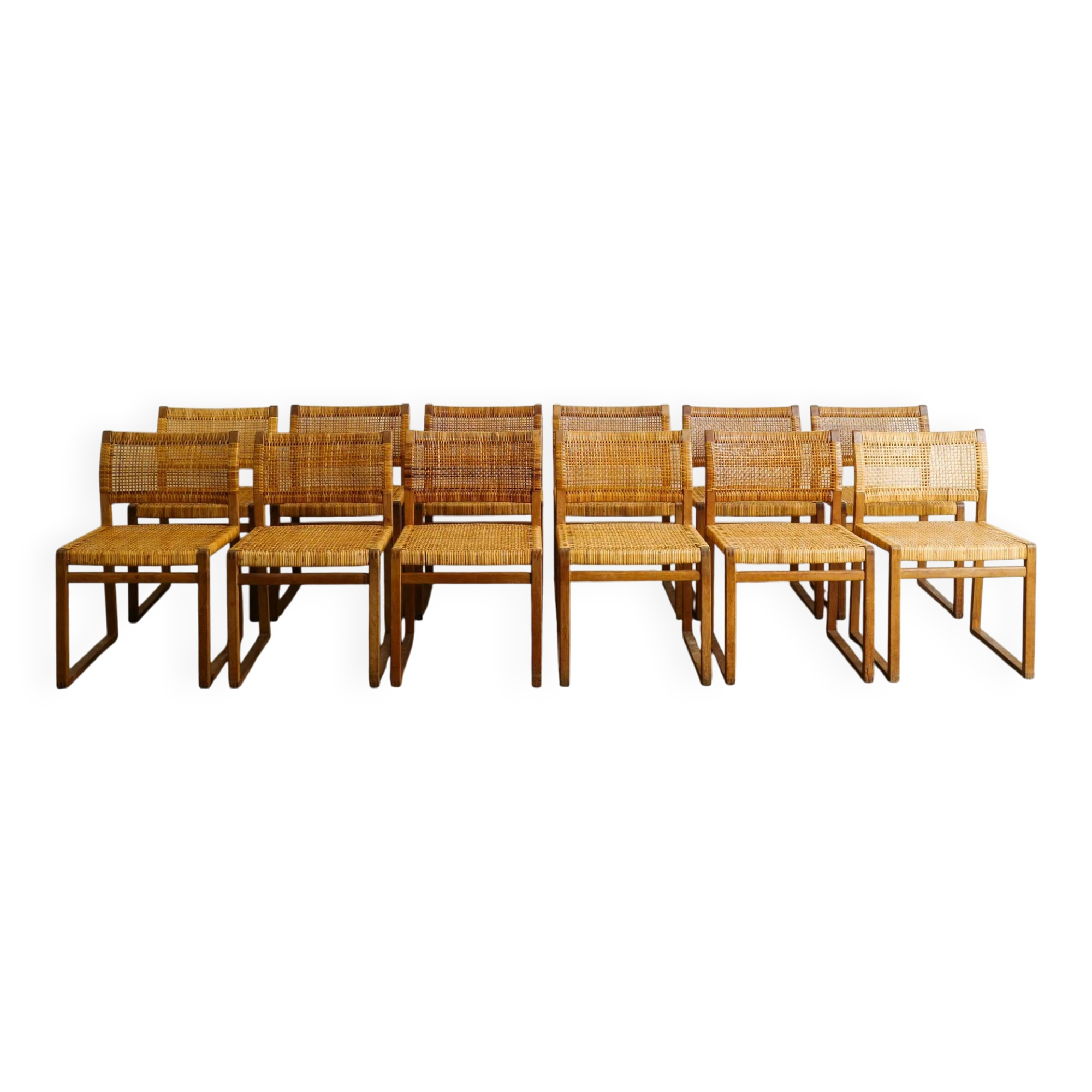 Danish Mid Century Wooden Dining Chairs by Børge Mogensen, 1960s