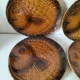 6 antique fish barbotine plates – Saint-Clément