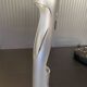 Sculptural flame lamp brushed aluminium Space Age Vintage 1970