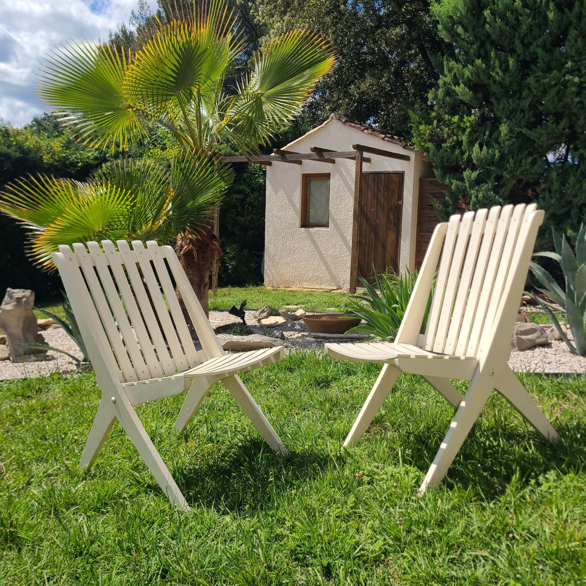 Vintage 1970s folding garden chair