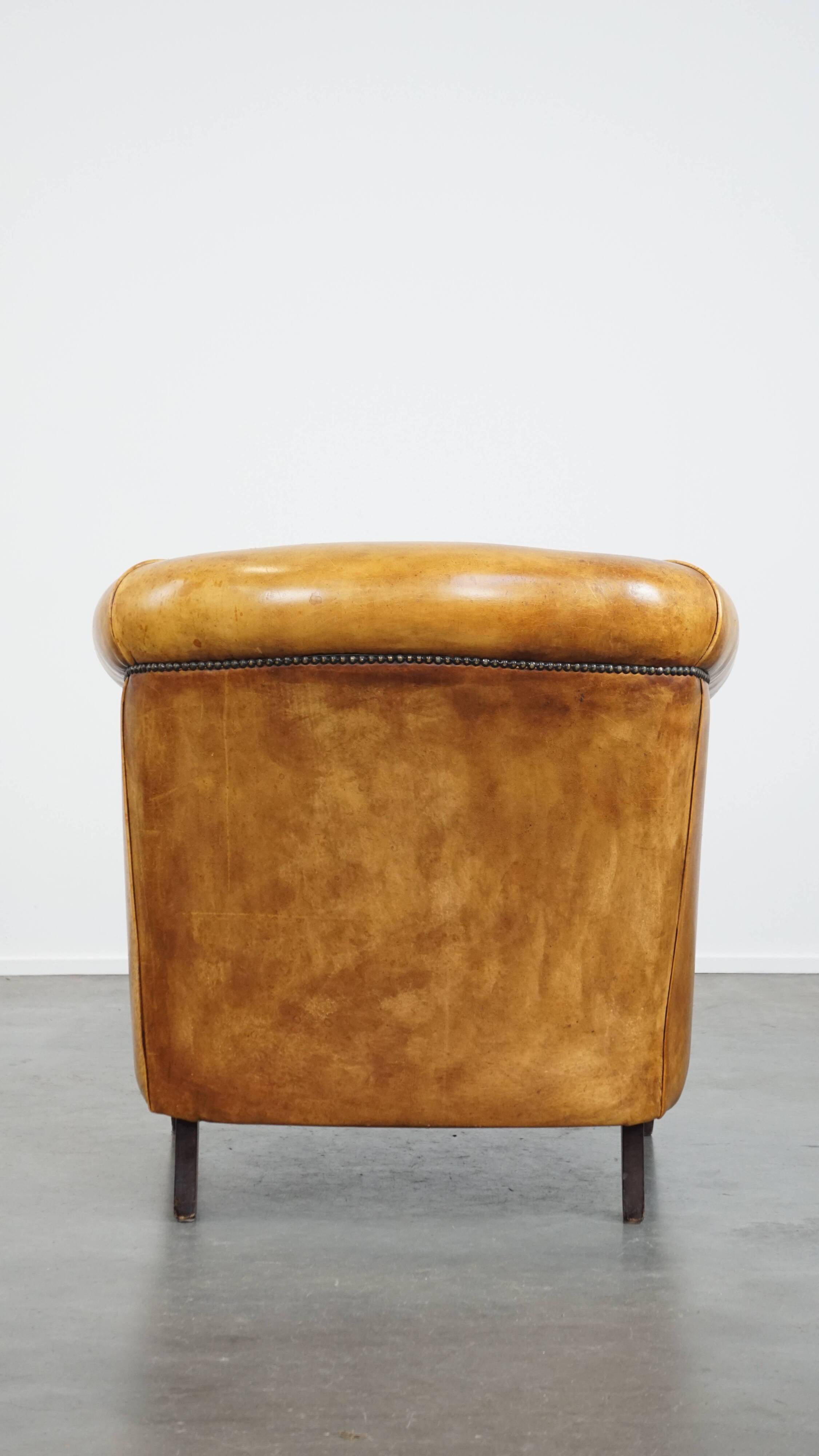 Cow leather English style club chair