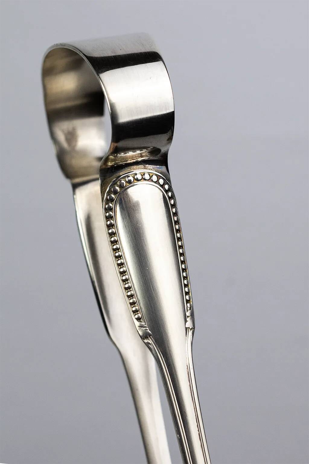 Silver-plated sugar or ice tongs — Ercuis model Pearls