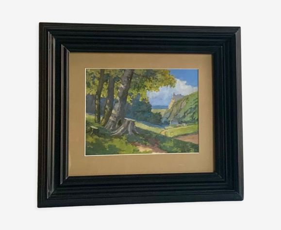 Paysage, aquarelle 1940er