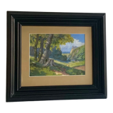 Landscape, watercolor painting 1940er