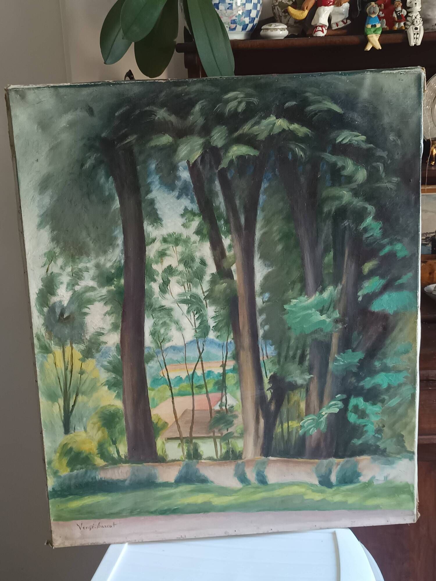 Henri Vergé-Sarrat (1880-1966) – Oil on canvas "Noisy-le-Grand – The Park"