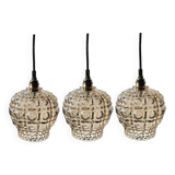 Set of three Scandinavian glass pendant lights