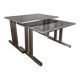Brushed metal nesting table, 1970