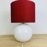 White and red ceramic ball lamp, 1980s