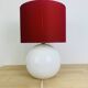White and red ceramic ball lamp, 1980s