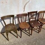 Set of 4 rustic bistro chairs