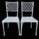 Paire de chaises en fonte d’aluminium décor bambou, Espagne 1960
