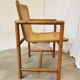 Vintage Wooden Cane Armchair by Branko Ursic: Mid-Century Lounge Chair