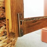 Antique showcase, cupboard, glass cabinet, wood and terracotta, Parisian format