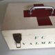Sports pharmacy box, wooden crate 60s