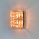 Rectangular embossed glass wall lamp from Limburg, Germany 1970