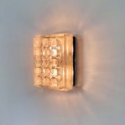 Rectangular embossed glass wall lamp from Limburg, Germany 1970