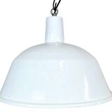 Industrial White Enamel Pendant Lamp from EMAX, 1960s