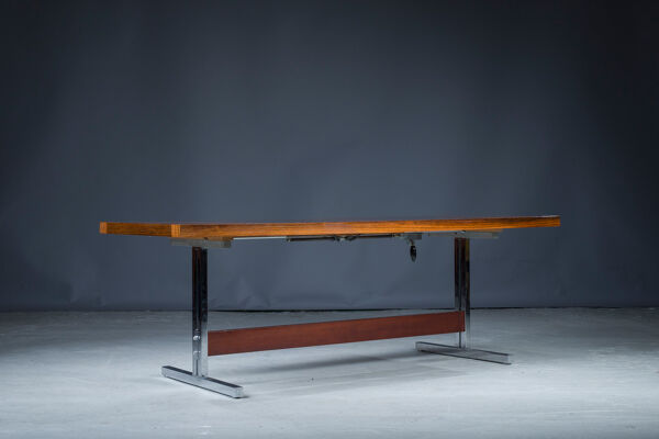 Table à manger ou table basse en palissandre réglable vintage, années 1960